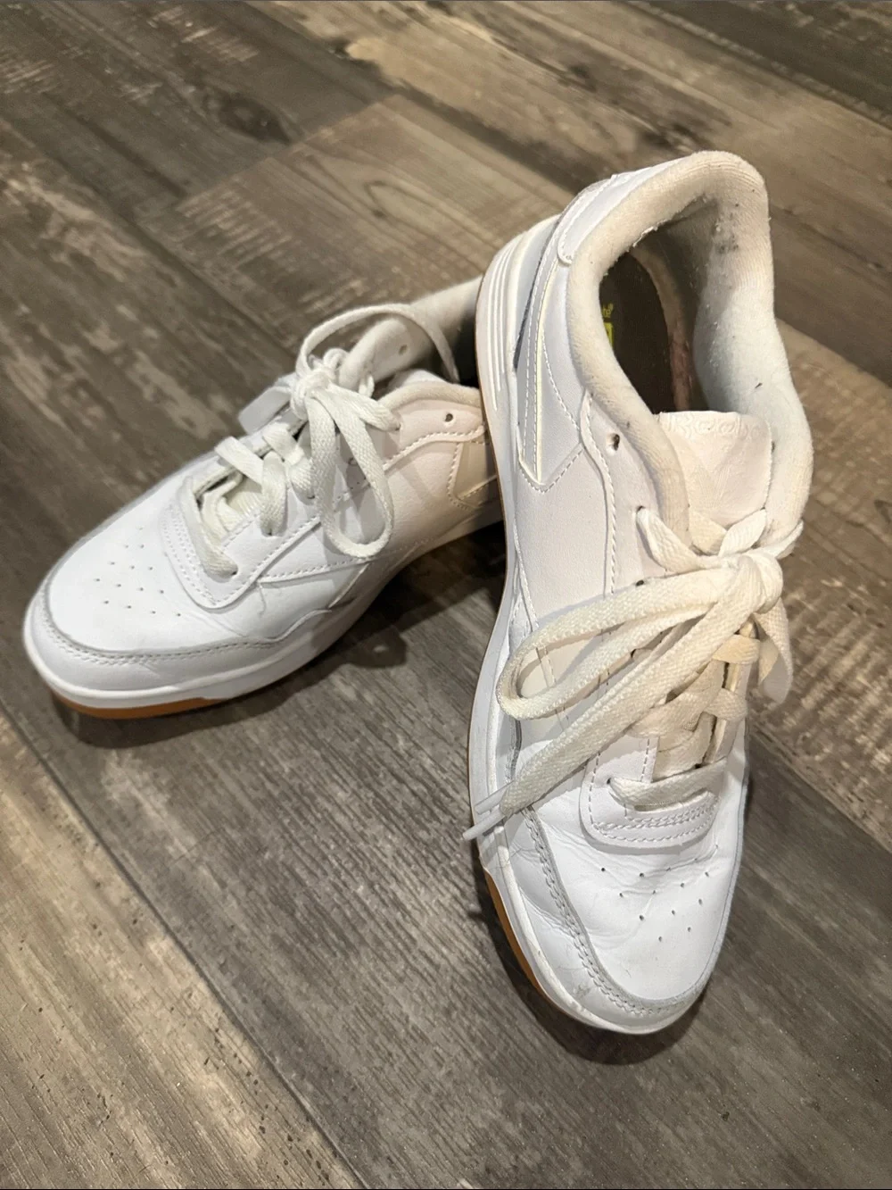 Reebok White Athletic Sneakers with Gum Soles